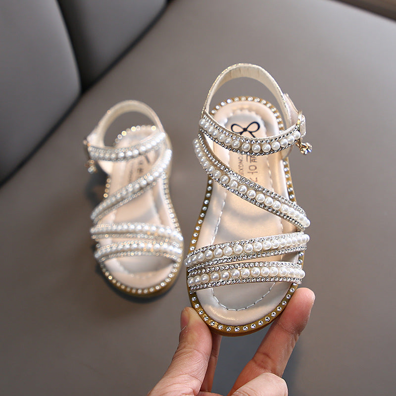 Little Girls Pearl Sandals