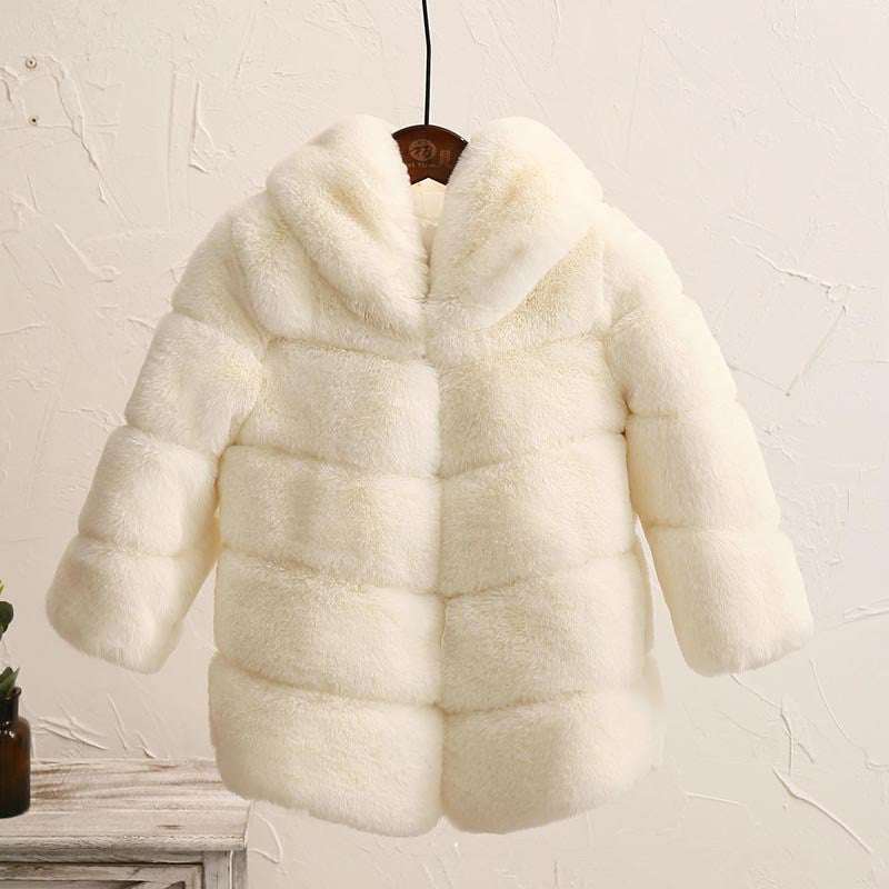 Big Kids Fur Coat Padded for Girls - Stylish Wool Blend