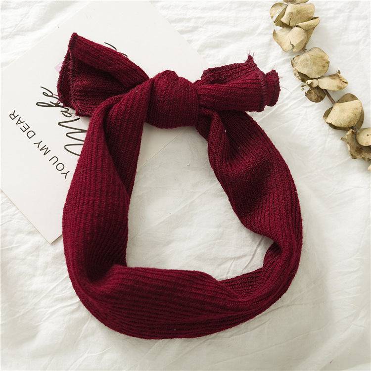Baby Girls Solid Color Bunny Bow Hair Bands