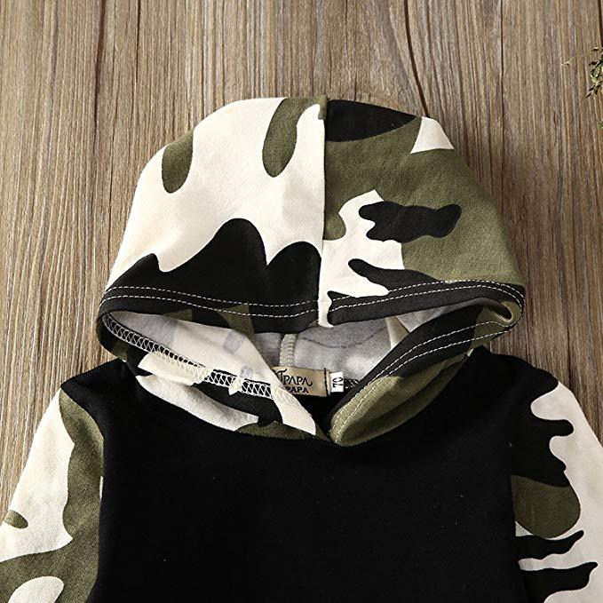 Boys White camouflage two-piece Set