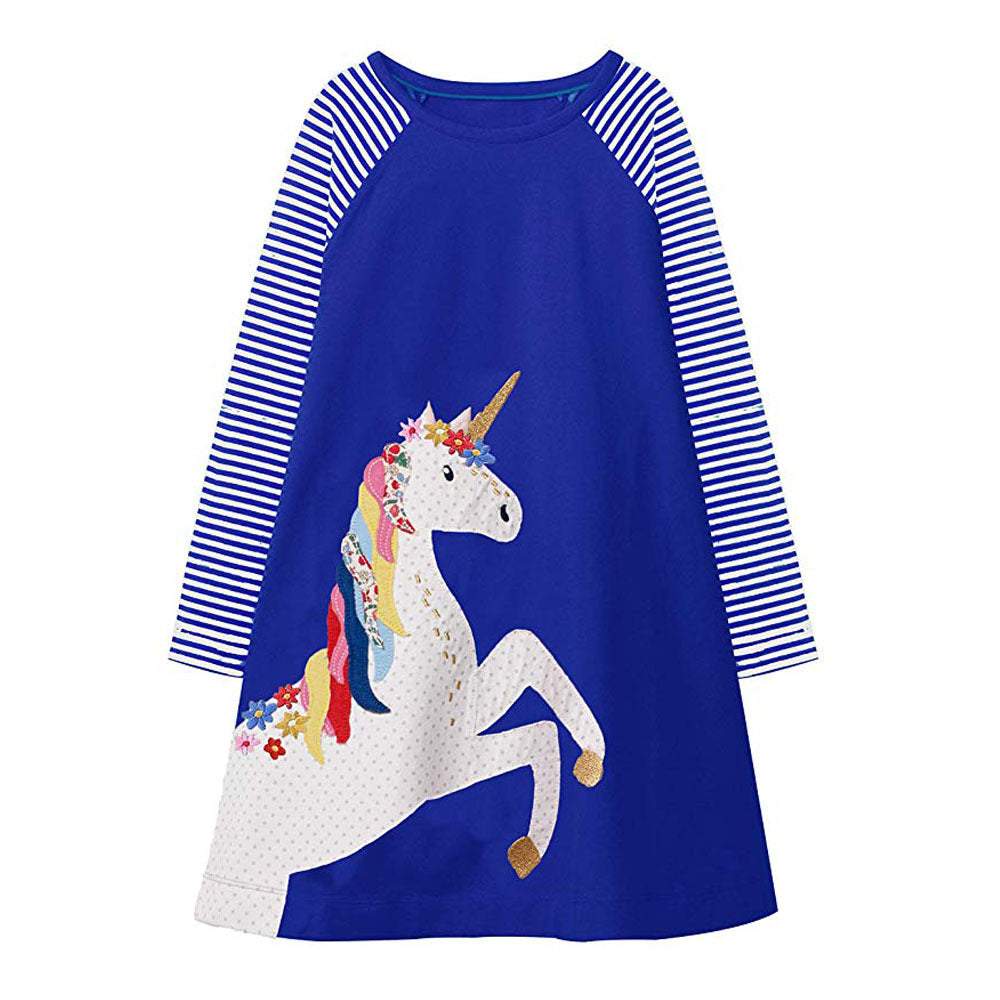 Toddler Girl Unicorn Long Sleeve Dress