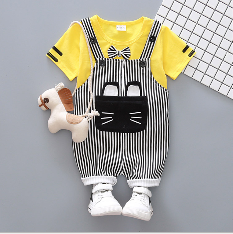 Infant Boys Cartoon Strap 2pc Set