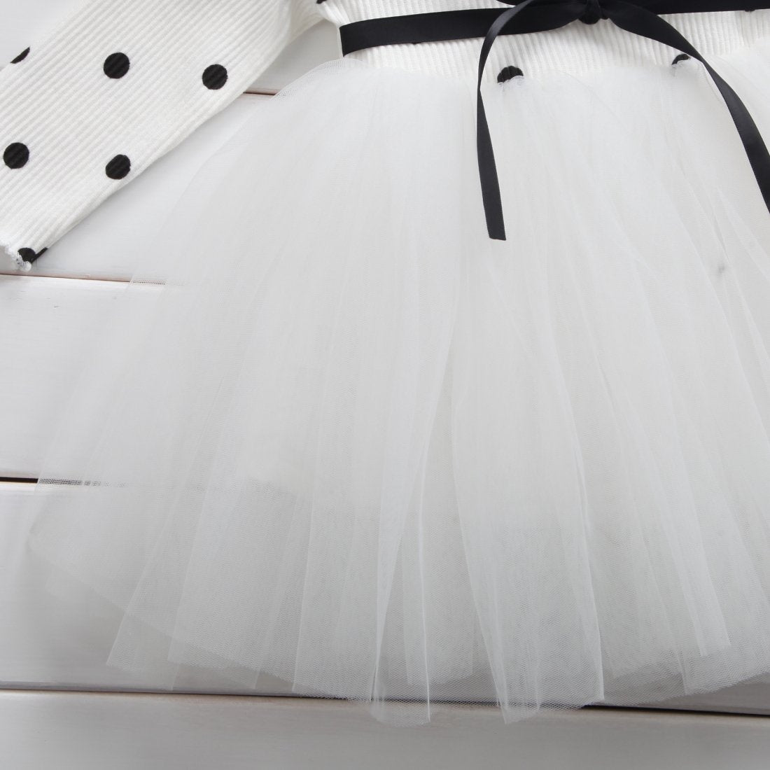 Girls long Sleeve Polka Dot Top with TuTu Dress