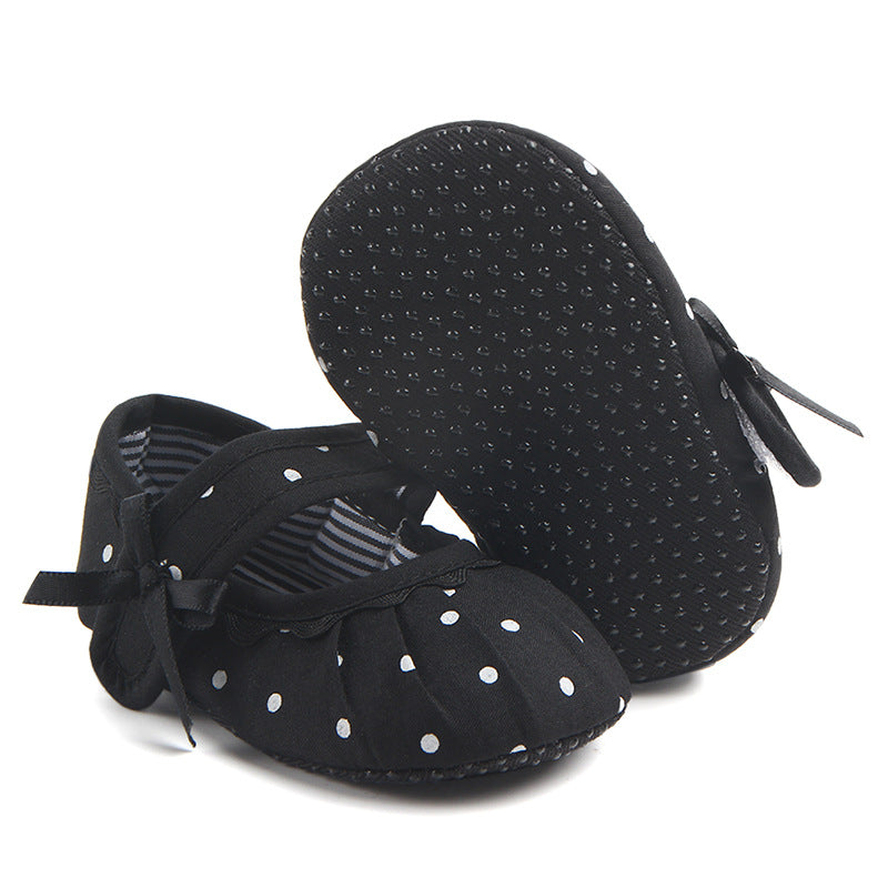 Baby Girls Cute Polka Dot Printed Anti-slip On Shoes