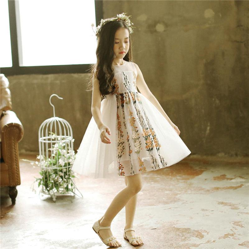 Girls Lace Wedding Casual Floral summer dress