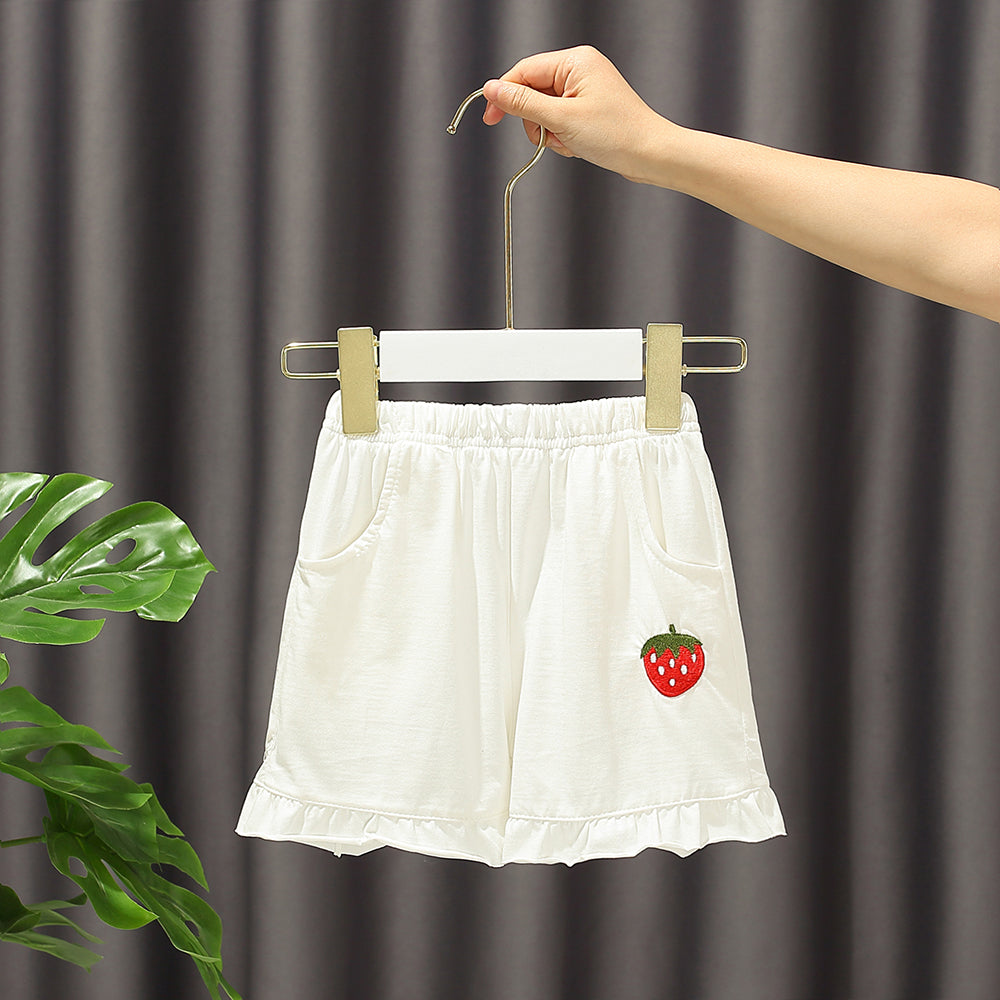 Girls Lace Cherry Printed Shorts