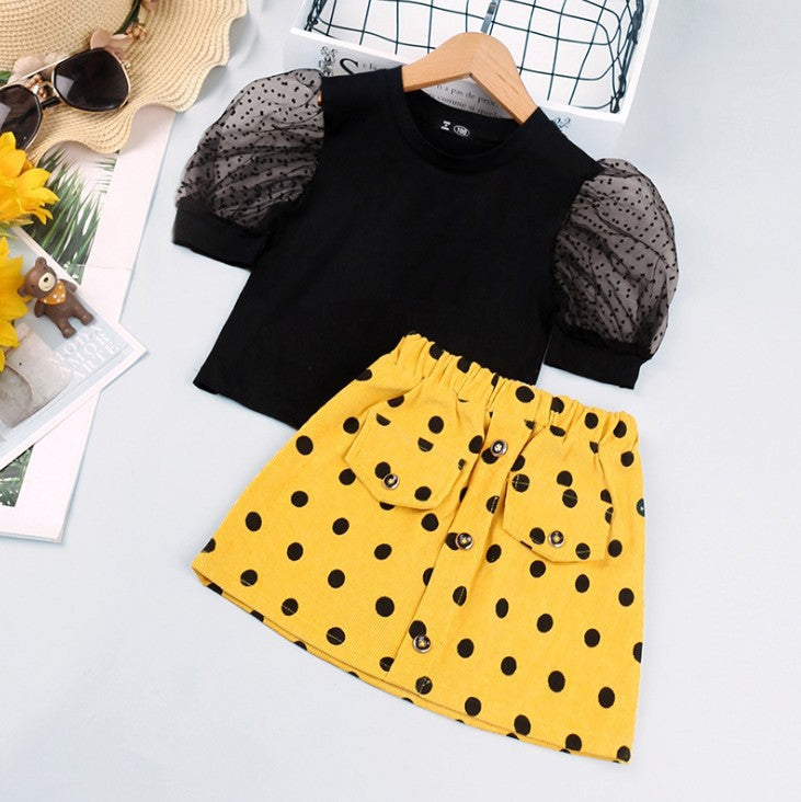 Girls Casual top with Skirt 2pc Set