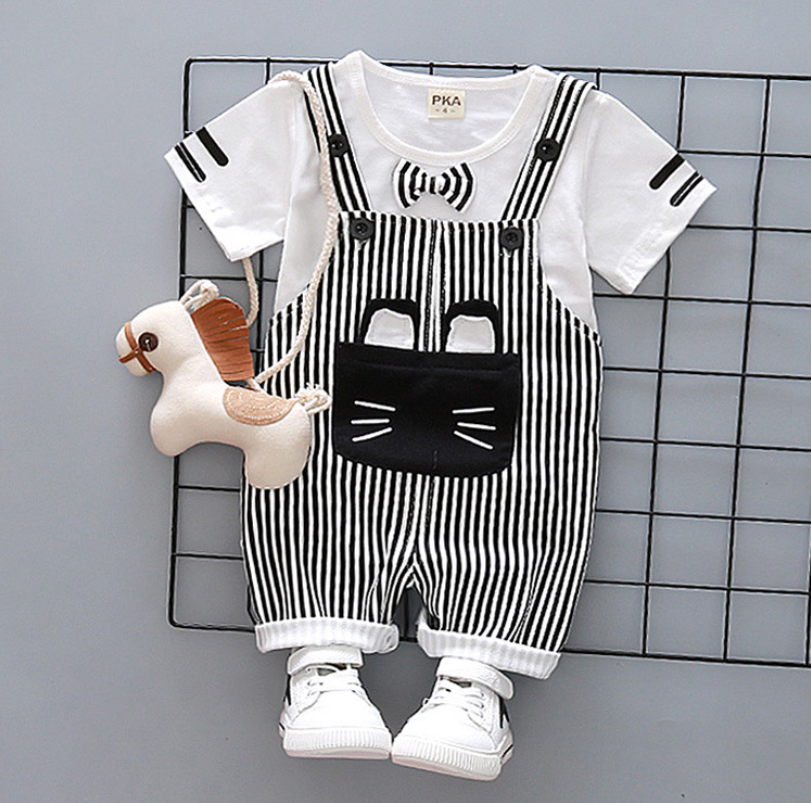 Infant Boys Cartoon Strap 2pc Set