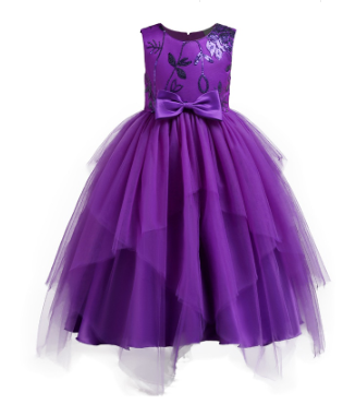 Girls Solid Color Prom Pageant, Wedding, Dresses