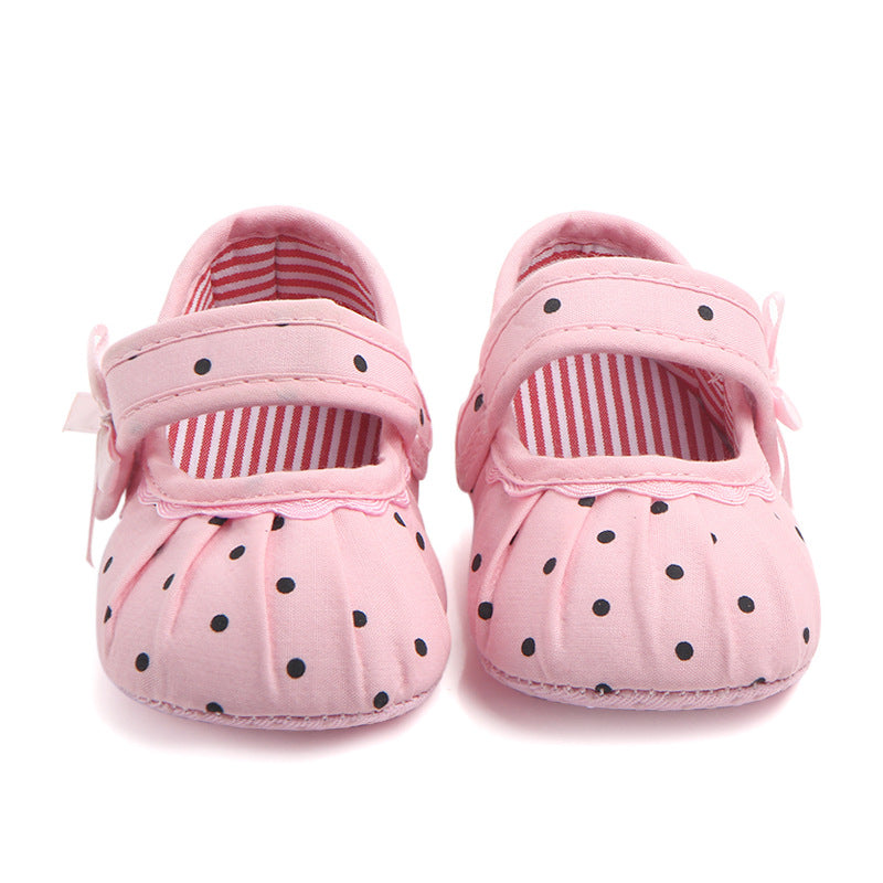 Baby Girls Cute Polka Dot Printed Anti-slip On Shoes