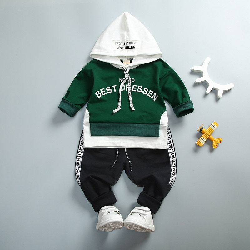 Boys' Short Sleeve Printed hoodie set