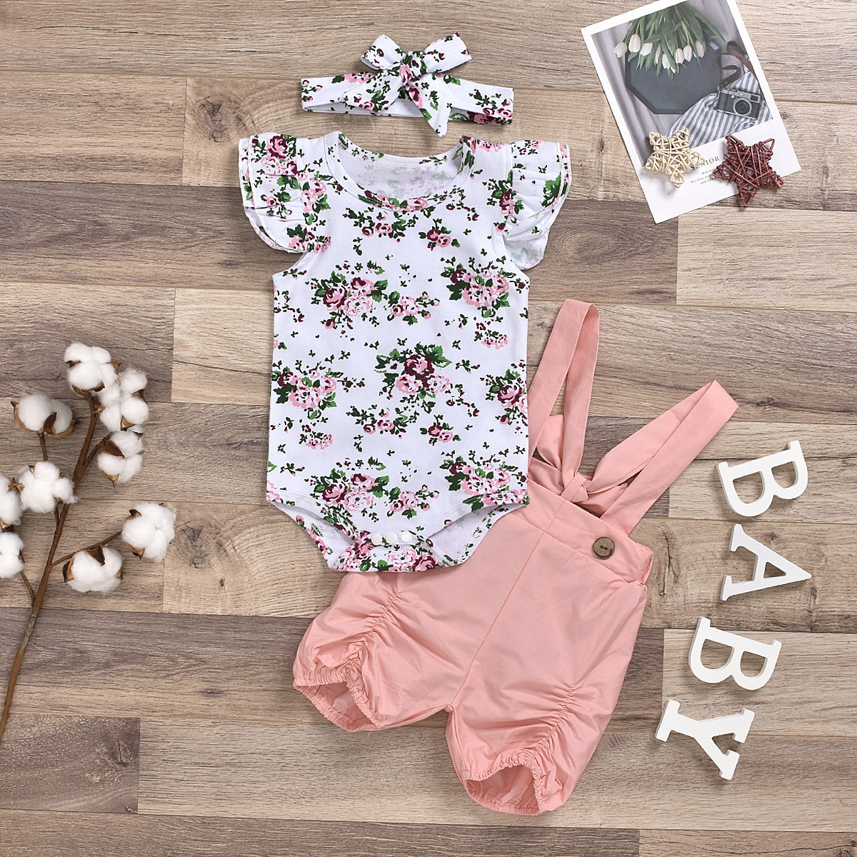 New Style infant 2pc floral jumpsuit