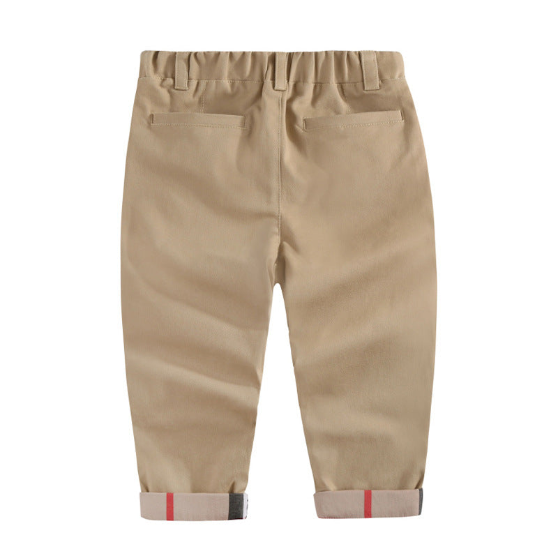 Boys casual cotton khaki trousers