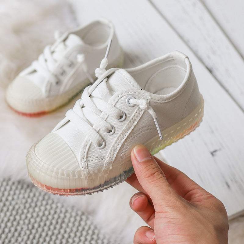 Casual Kids Canvas Fashion Clear Bottom Non-slip Sneakers