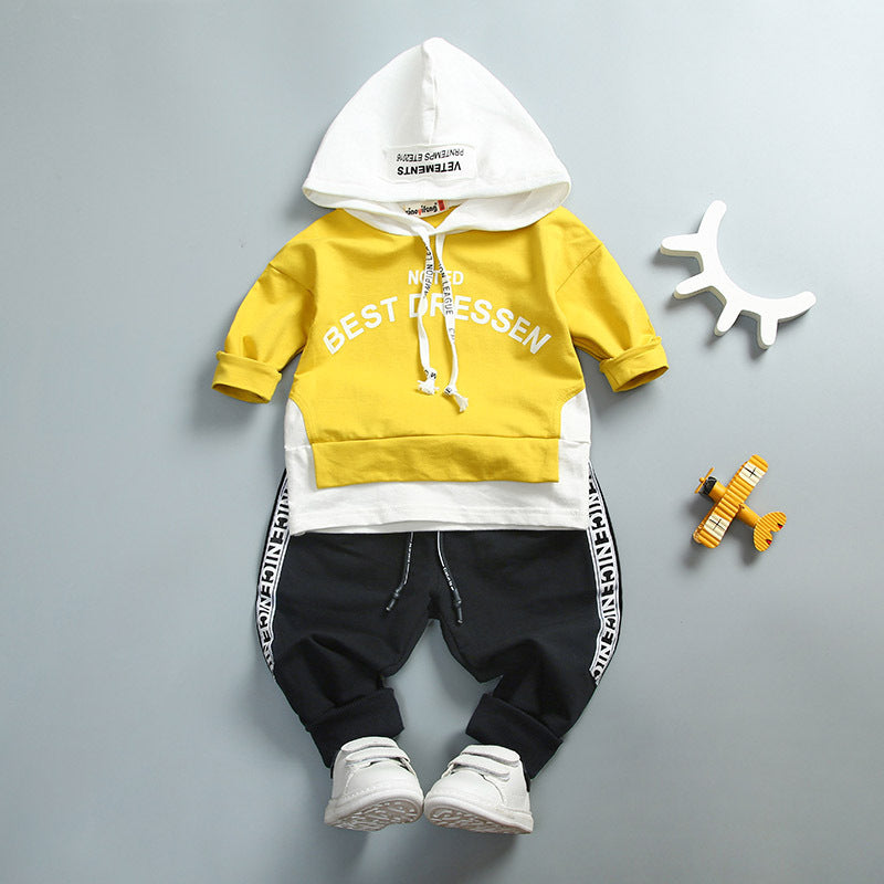 Boys' Short Sleeve Printed hoodie set