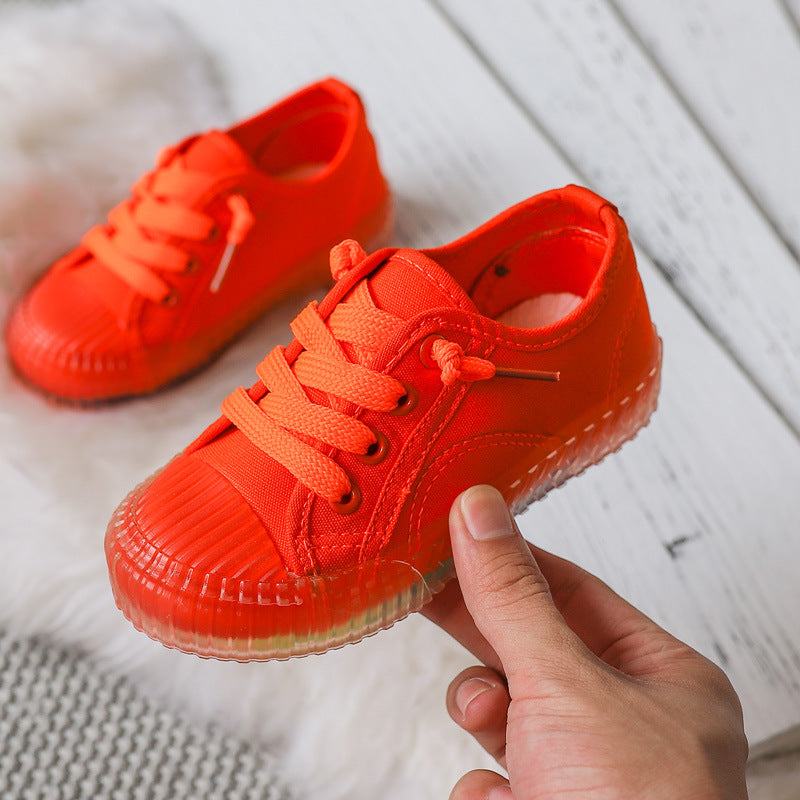 Casual Kids Canvas Fashion Clear Bottom Non-slip Sneakers