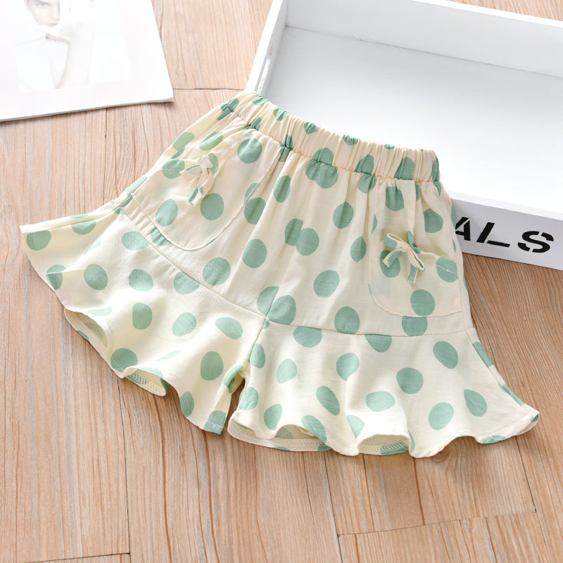Girls Lace Cherry Printed Shorts