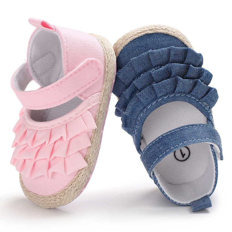 Baby Girl Wave Ruffle Soft-Soled Shoes