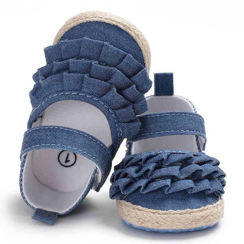 Baby Girl Wave Ruffle Soft-Soled Shoes