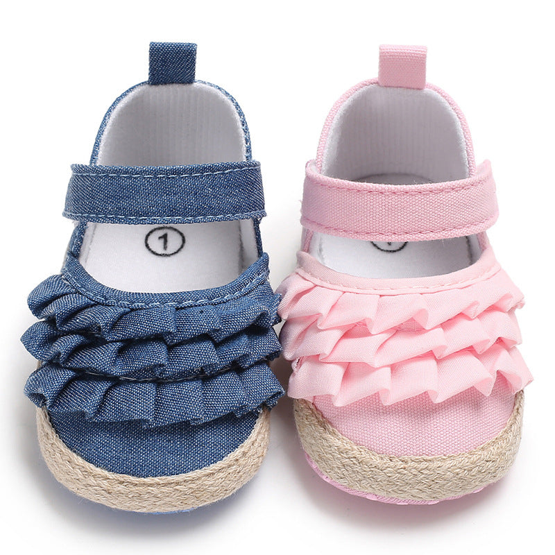Baby Girl Wave Ruffle Soft-Soled Shoes