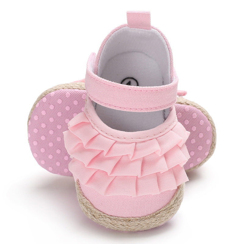 Baby Girl Wave Ruffle Soft-Soled Shoes