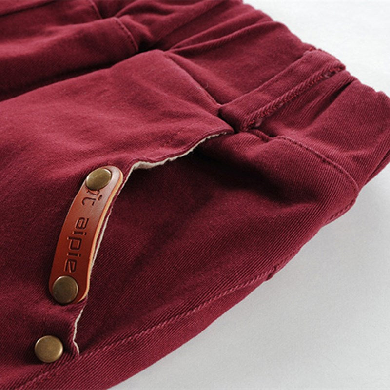 Children's Stretch Cotton Trousers Slim-Fit Middle-Aged Boys