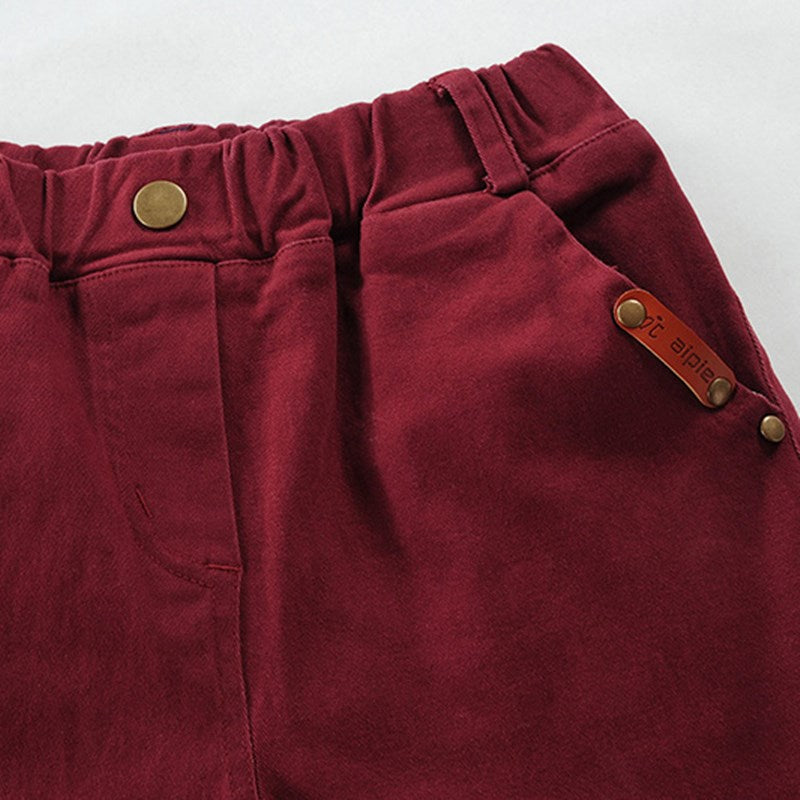 Children's Stretch Cotton Trousers Slim-Fit Middle-Aged Boys