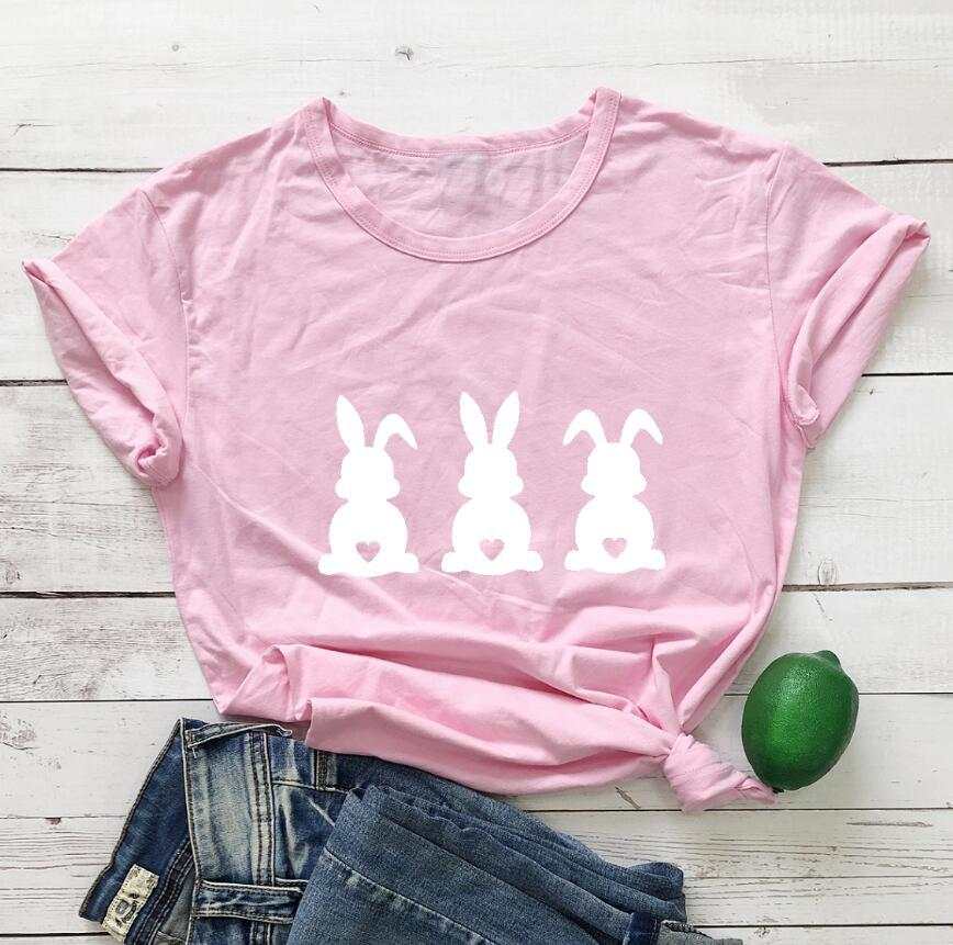 Easter Love Bunny Pattern Print Short Sleeve Set