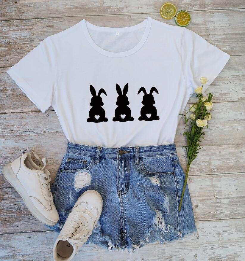 Easter Love Bunny Pattern Print Short Sleeve Set