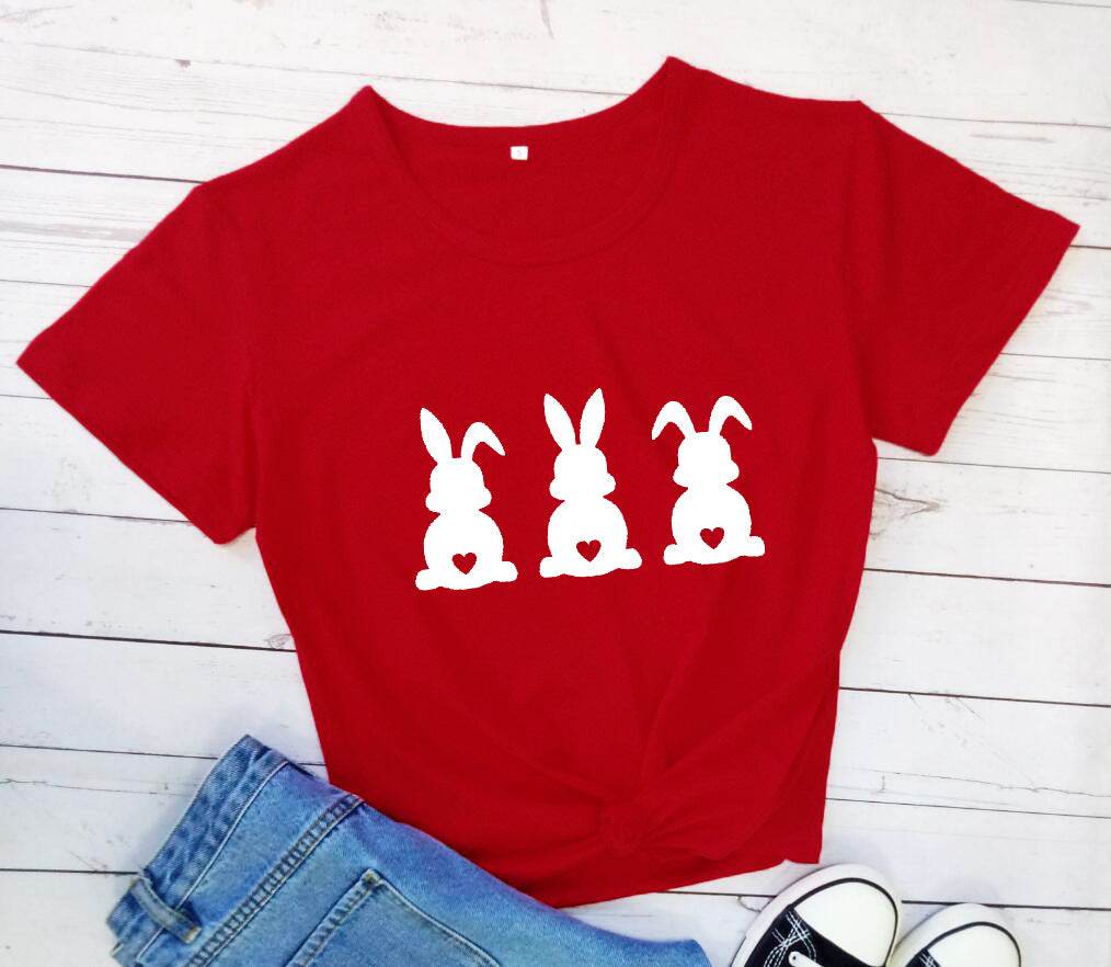Easter Love Bunny Pattern Print Short Sleeve Set