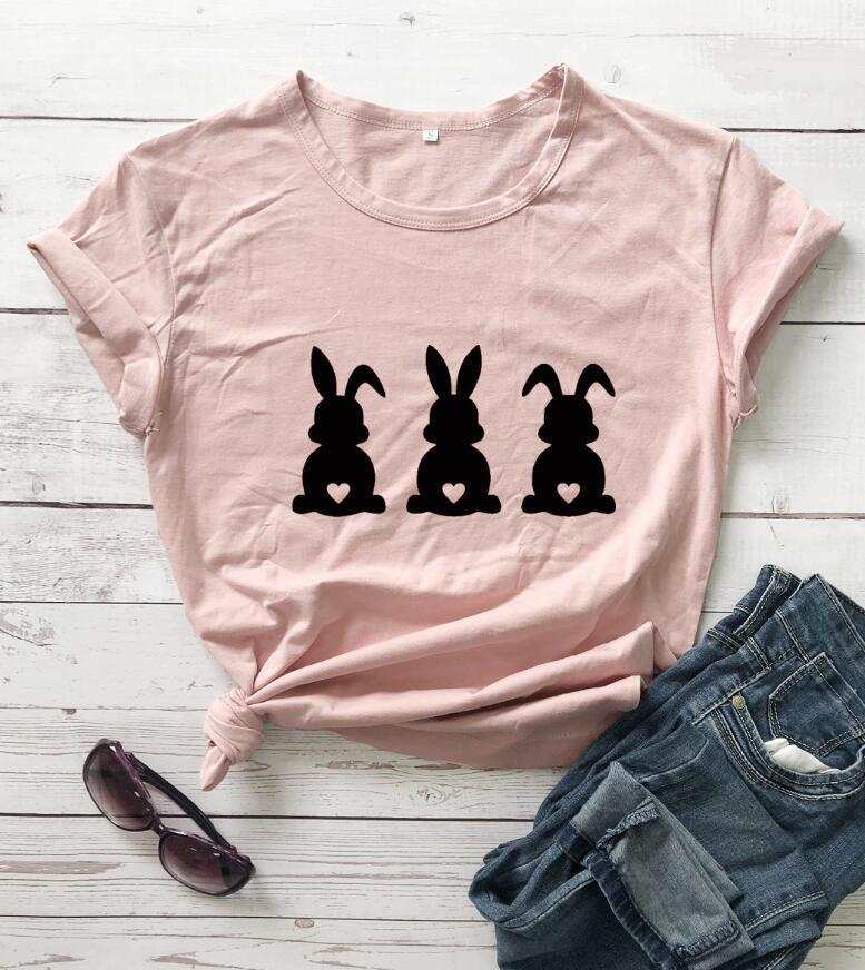 Easter Love Bunny Pattern Print Short Sleeve Set