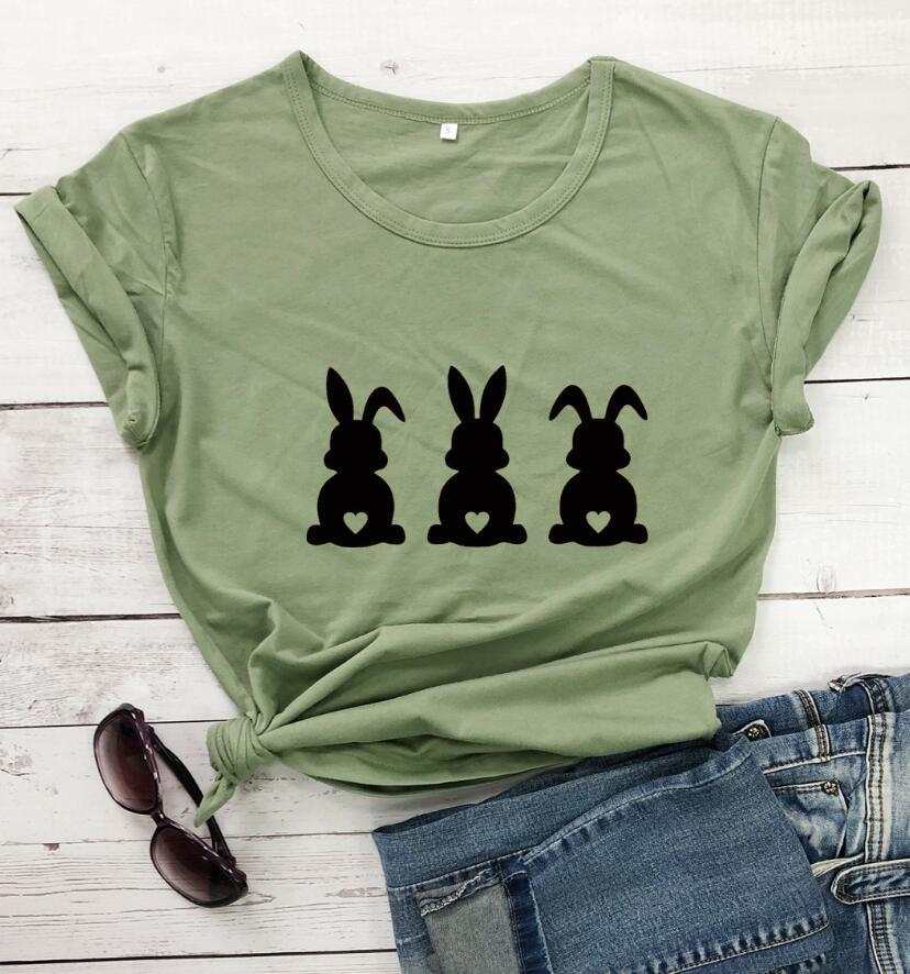 Easter Love Bunny Pattern Print Short Sleeve Set