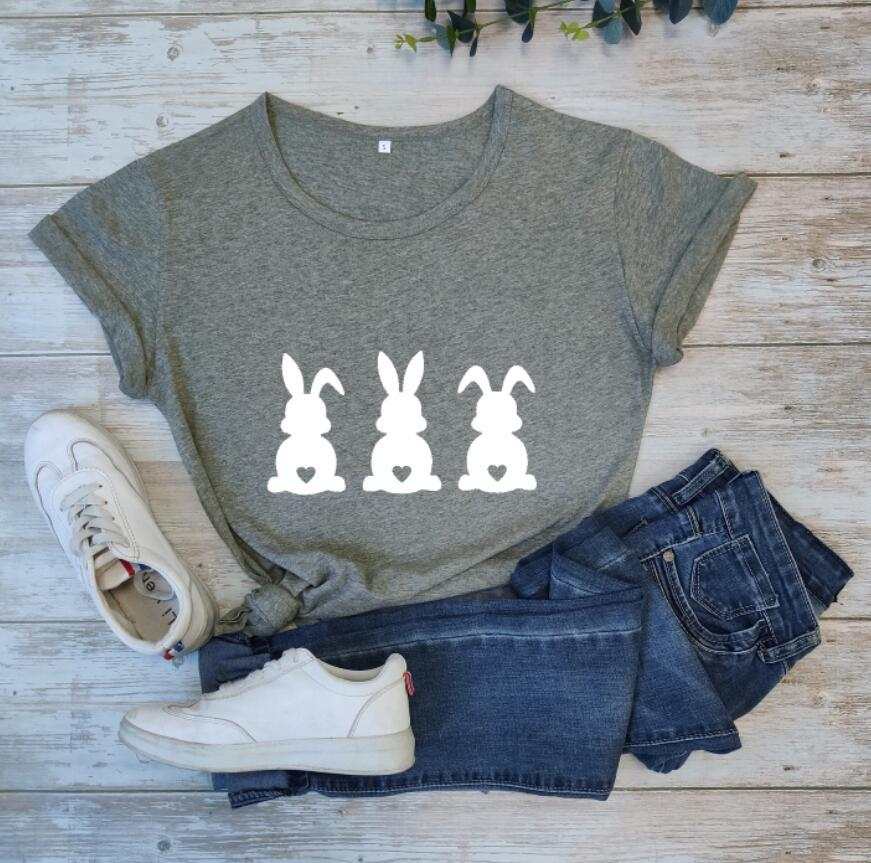 Easter Love Bunny Pattern Print Short Sleeve Set