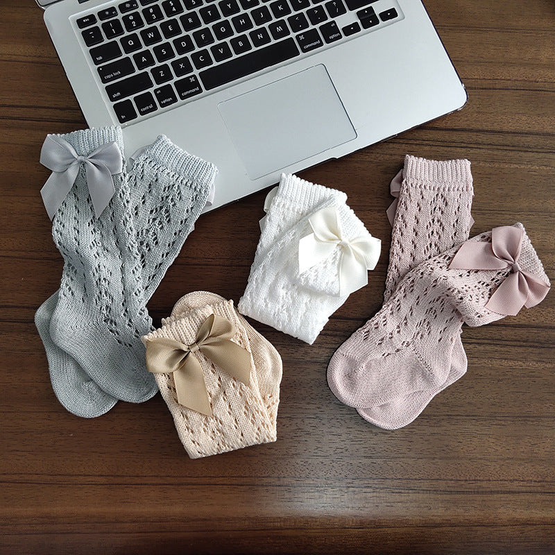 Cute Cotton Girls Knee High breathable Socks