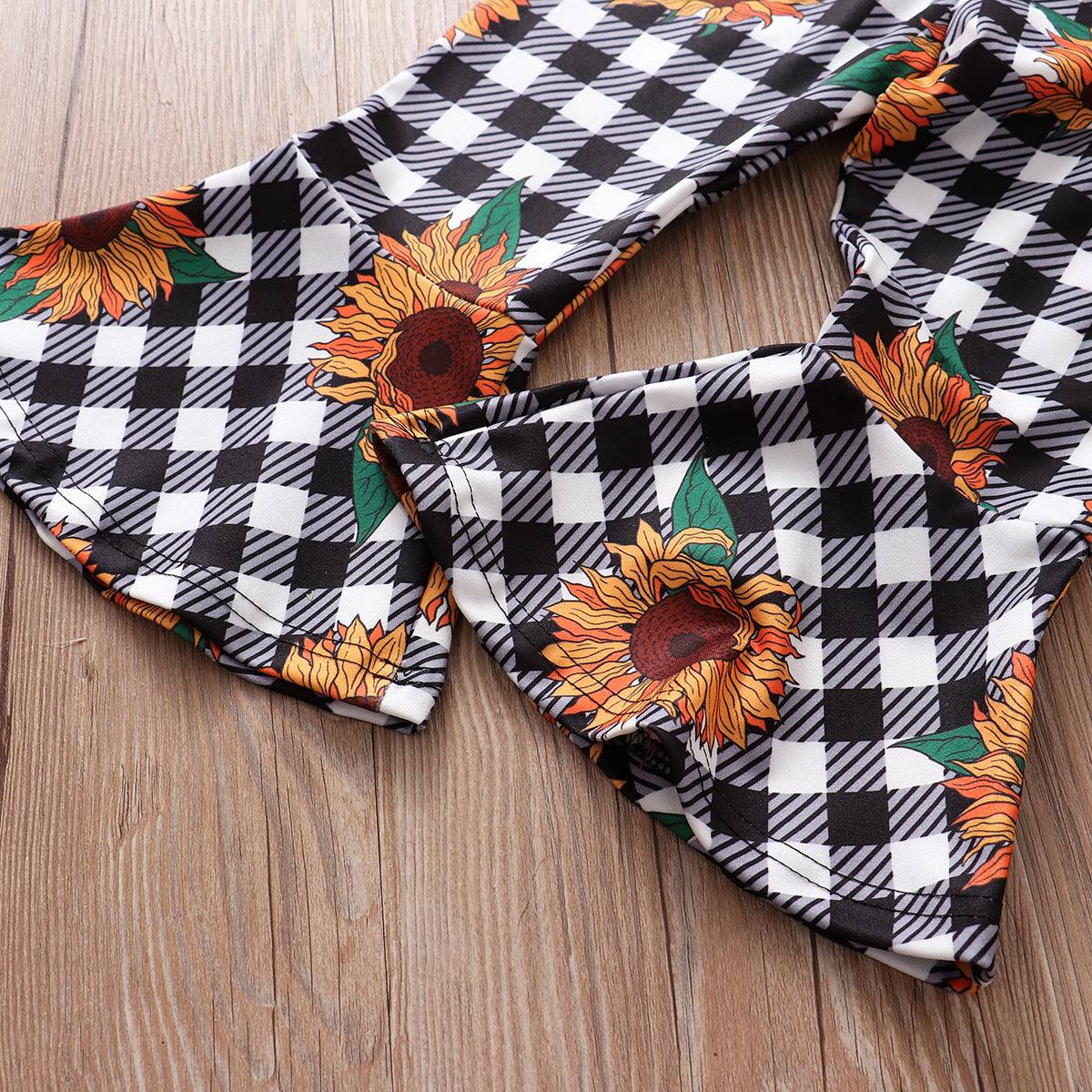 Plaid Sunflower Yellow Long sleeve 3pc Set