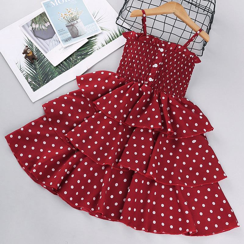 Girls Elegant Hello Polka Dot Dress