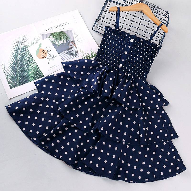 Girls Elegant Hello Polka Dot Dress