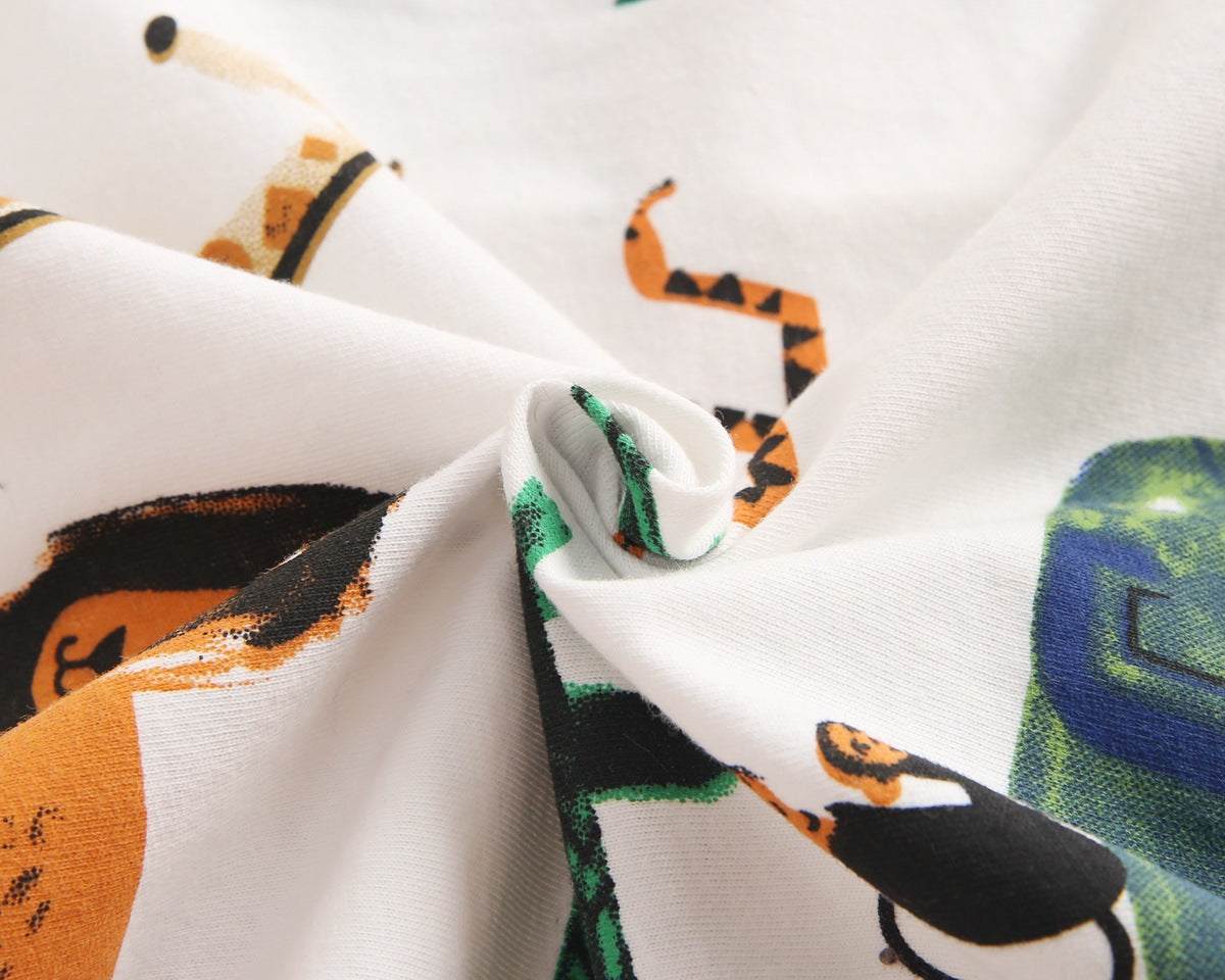 Baby Boy Animal Print Short Sleeve T-Shirt Khaki Shorts Two Piece Set