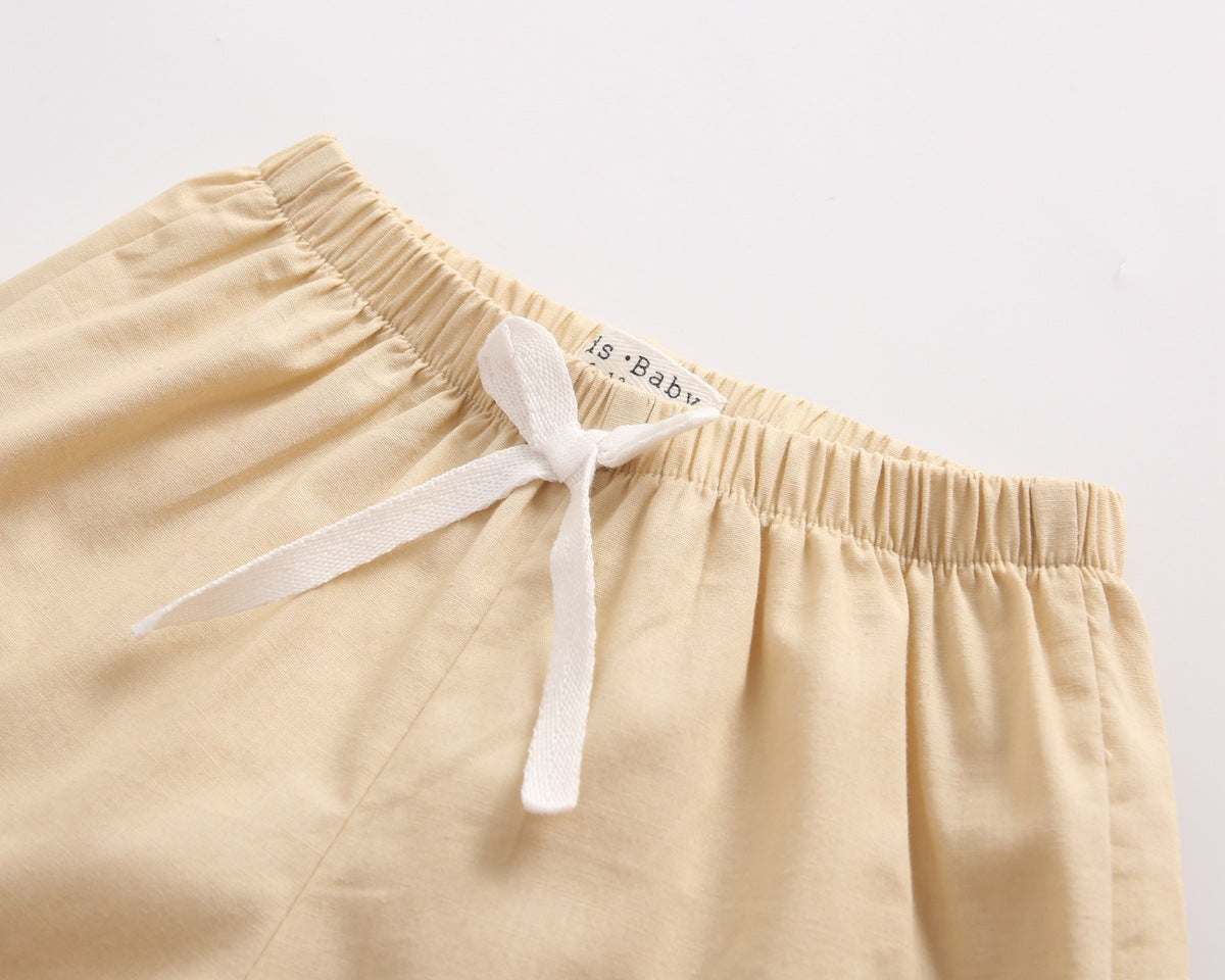 Baby Boy Animal Print Short Sleeve T-Shirt Khaki Shorts Two Piece Set