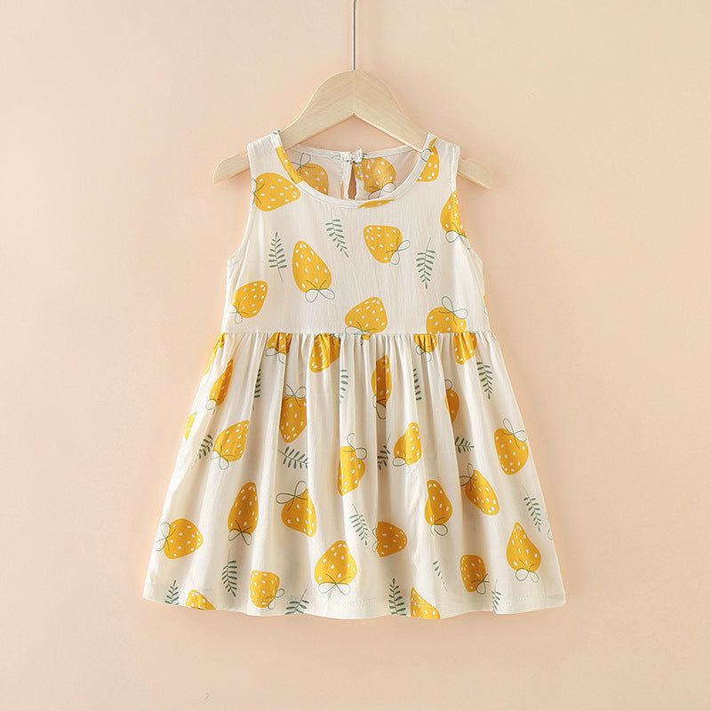Girls Summer Tank Top Printed Dresses - Princess Floral Dress