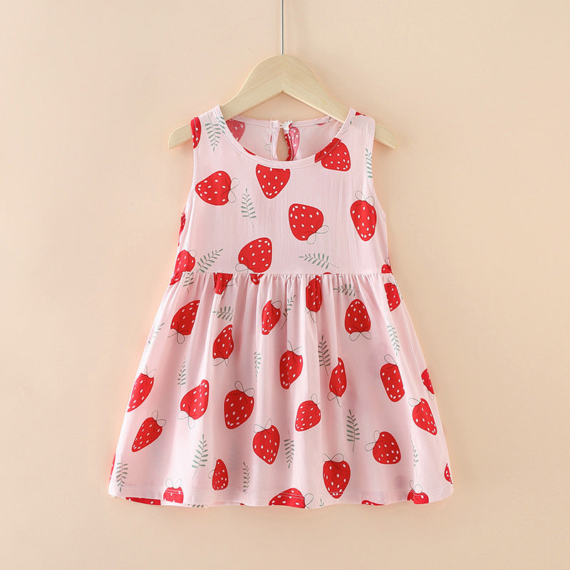 Girls Summer Tank Top Printed Dresses - Princess Floral Dress