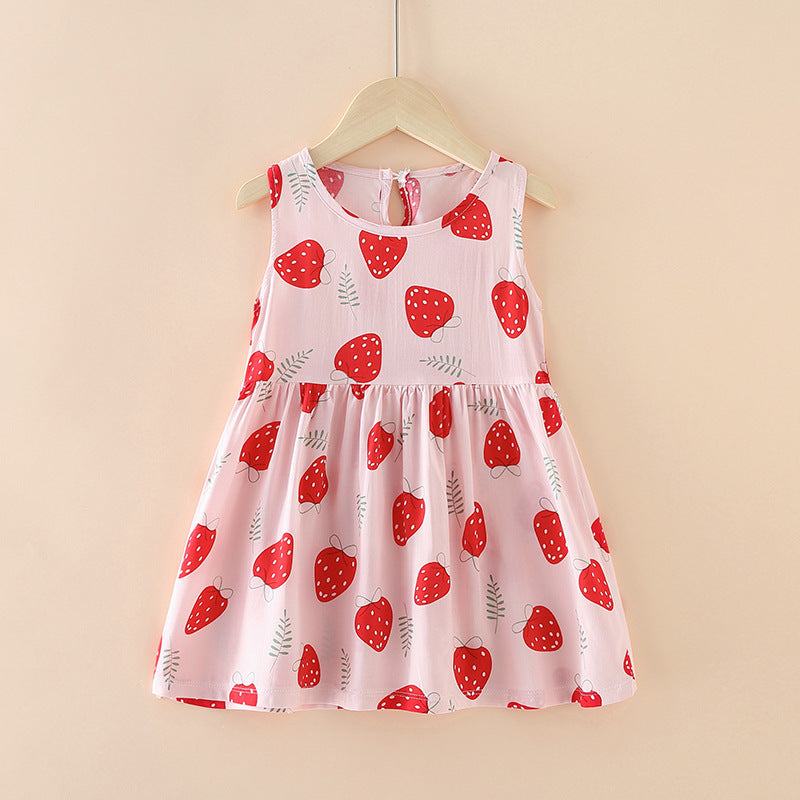 Girls Summer Tank Top Printed Dresses - Princess Floral Dress