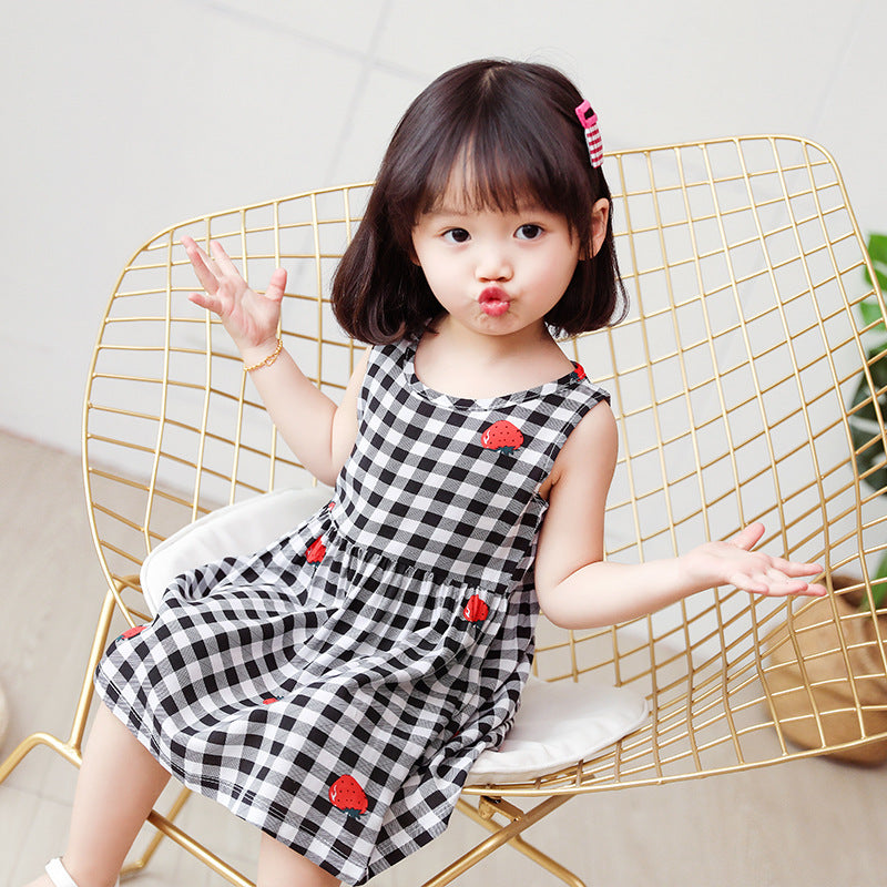 Girls Summer Tank Top Printed Dresses - Princess Floral Dress