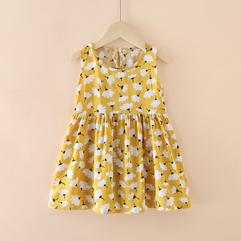 Girls Summer Tank Top Printed Dresses - Princess Floral Dress