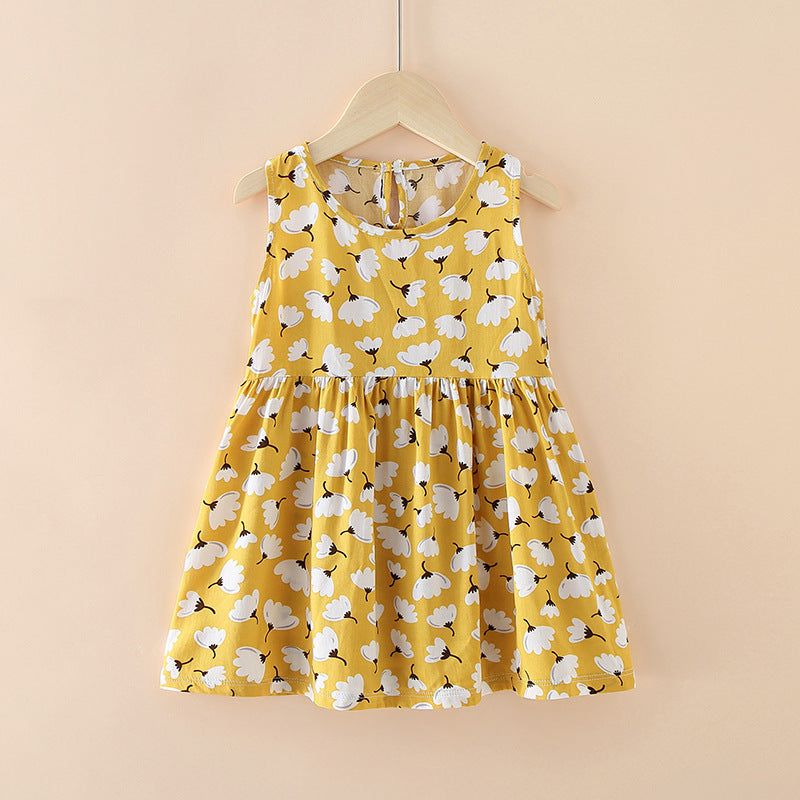 Girls Summer Tank Top Printed Dresses - Princess Floral Dress