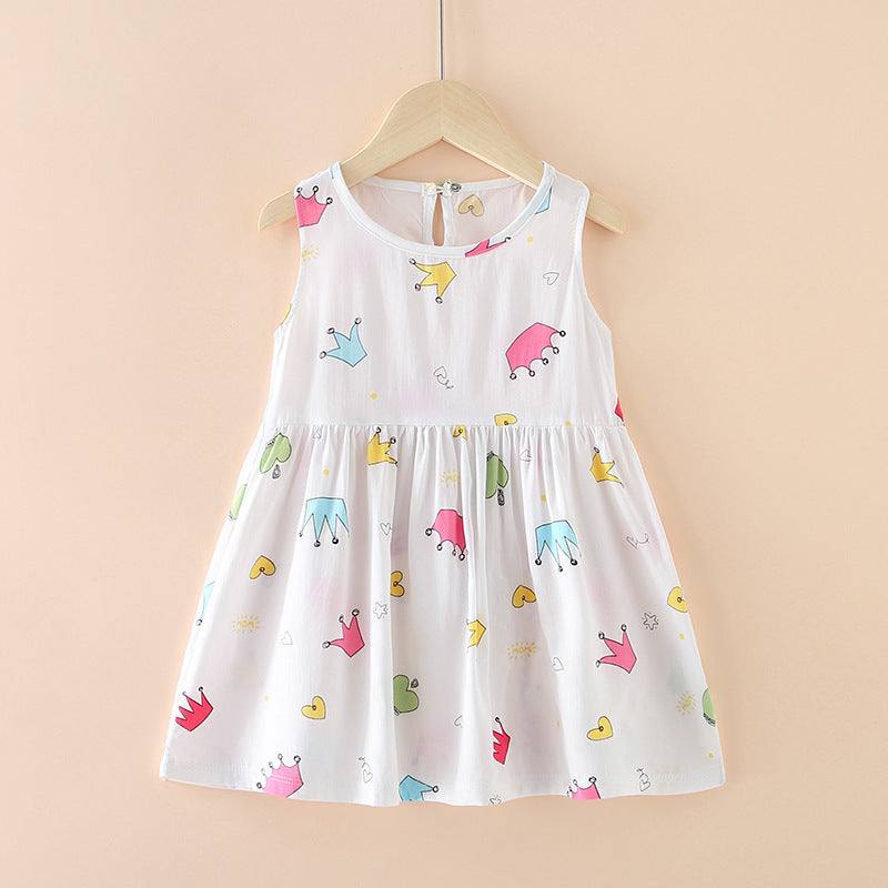 Girls Summer Tank Top Printed Dresses - Princess Floral Dress