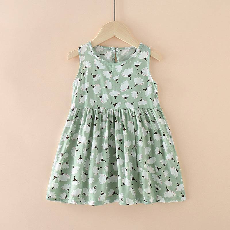 Girls Summer Tank Top Printed Dresses - Princess Floral Dress