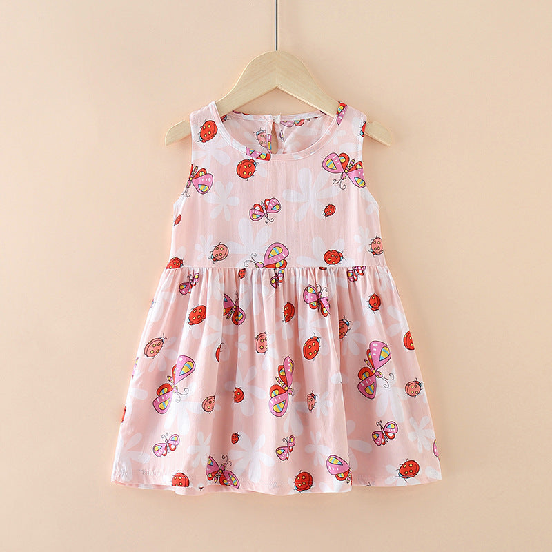 Girls Summer Tank Top Printed Dresses - Princess Floral Dress