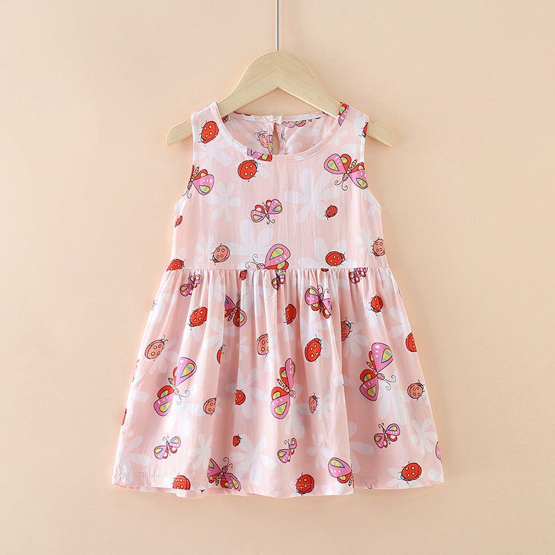 Girls Summer Tank Top Printed Dresses - Princess Floral Dress