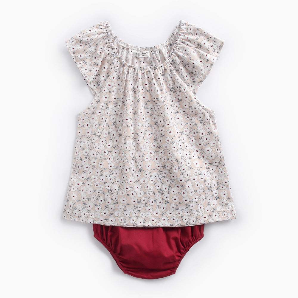 Floral Romper Briefs Baby Two Piece Set